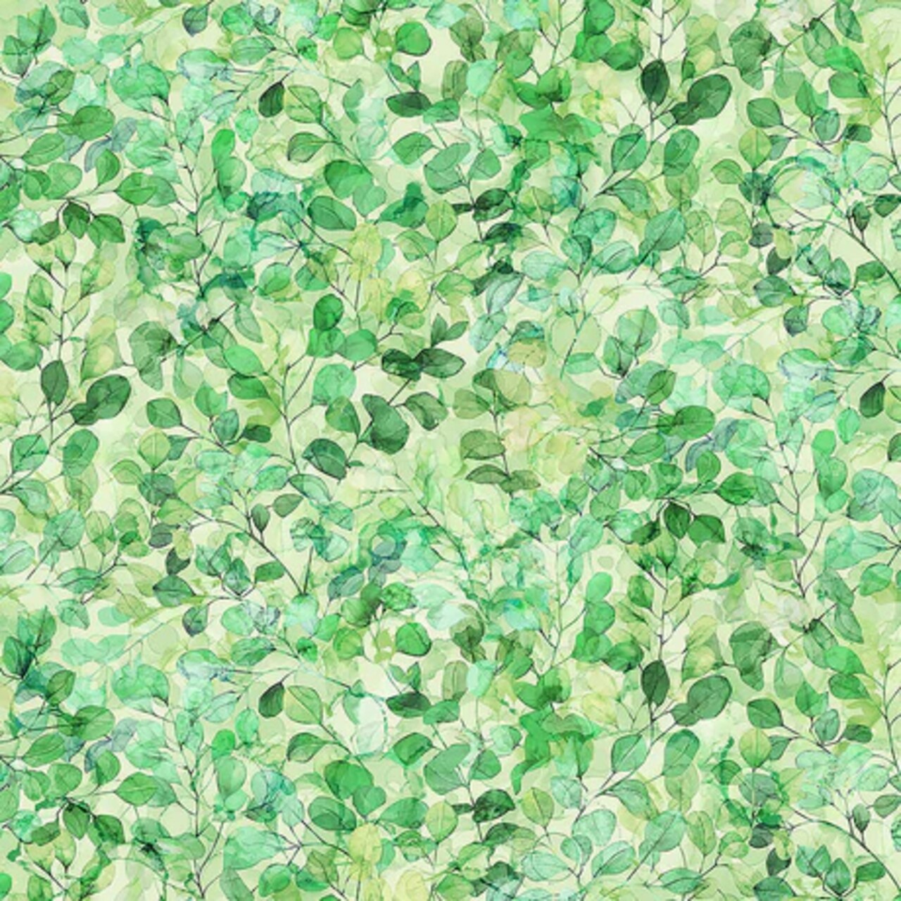 Fabric Northcott Light Green Packed Leaves Veranda by the Quarter Yard DP28401-72